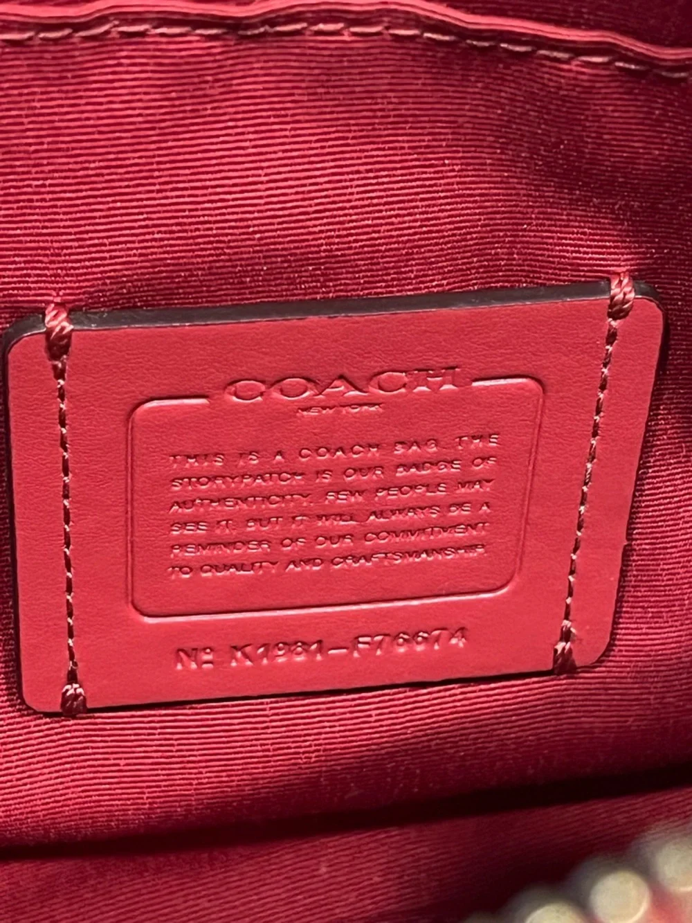 Coach Dome Crossbody in Signature Brown Coated Canvas & True Red Leather Trim - Picture 9 of 11